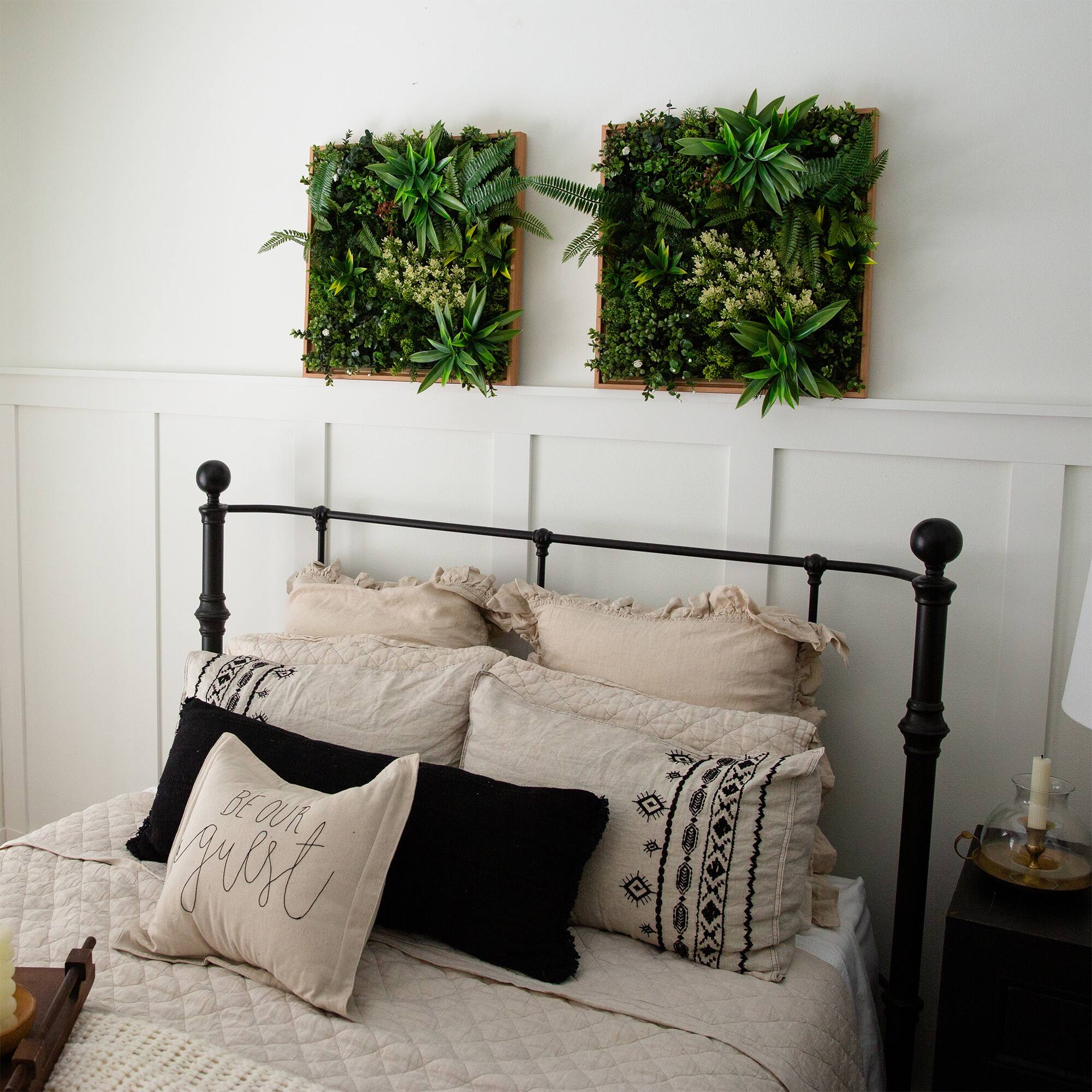20" Framed Queensland Rainforest Artificial Living Wall Art Panel